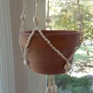 Vintage Cowrie Seashell Shell Plant Hanger - 39"
