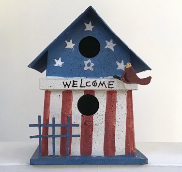 Rustic / Primitive Metal Patriotic Birdhouse