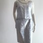 Vintage 1960s Mod Metallic Silver Sleeveless Top & Hip Hugger Skirt - Hand-crafted