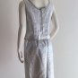 Vintage 1960s Mod Metallic Silver Sleeveless Top & Hip Hugger Skirt - Hand-crafted