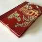 Vintage 1980s Flying Eagle Oriental Design Brocade Hardcover Book Journal T205