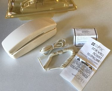 Vintage 1972 NOS GPX Trimline Pushbutton White Corded Telephone circa 1990s
