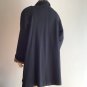 Vintage Fitting Image Black Wool Swing Coat with Leopard Trim