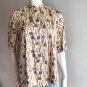 Vintage 1960s Atomic Geometric Pattern Short Sleeve Blouse