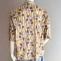 Vintage 1960s Atomic Geometric Pattern Short Sleeve Blouse