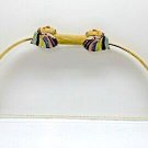 Vintage Child's Wood Hand-carved Bow - Painted Native American Indian Heads