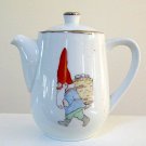 Vintage 1981 Hand-Painted Garden Gnomes Coffee / Tea Pot Server Vintage 1981 Hand-Painted Garden Gnomes Coffee / Tea Pot Server