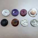 Vintage Mixed Plastic Buttons -  Set of 8