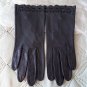 Vintage 1950s Black Leather Gloves - Size 7