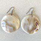 Vintage Iridescent Shell Disc Dangle Earrings Vintage Iridescent Shell Disc Dangle Earrings