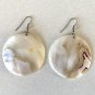Vintage Iridescent Shell Disc Dangle Earrings