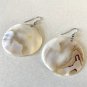Vintage Iridescent Shell Disc Dangle Earrings