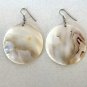Vintage Iridescent Shell Disc Dangle Earrings