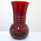 Vintage Anchor Hocking Ruby Red Ribbed Vase Vintage Anchor Hocking Ruby Red Ribbed Vase