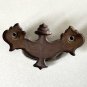 Chippendale Christmas Tree/ Batwing Brass Steel Drop Bail Drawer Pull - Set of 3