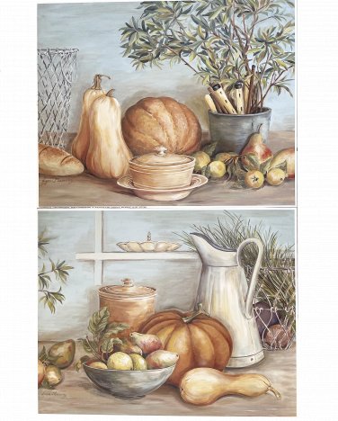 Platin Art GMBH Lynne Misiewicz Rustic Table Farmhouse Art Print /Posters - Set of 2