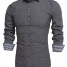 CooFANDY Men's Casual Dress Long Sleeve Shirt Size XXL- Windowpane Plaid CooFANDY Men's Casual Dress Long Sleeve Shirt Size XXL- Windowpane Plaid