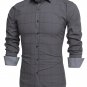 CooFANDY Men's Casual Dress Long Sleeve Shirt Size XXL- Windowpane Plaid