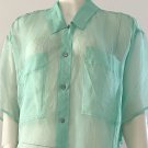 Vintage 1985 Esprit Sheer Silk Button Front Short Sleeve Shirt Size M Vintage 1985 Esprit Sheer Silk Button Front Short Sleeve Shirt Size M