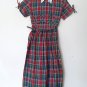 NOS 1950-60s Kay Karen Dan River Girls Plaid Short Sleeve Waist Dress Size 10 NWT