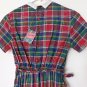 NOS 1950-60s Kay Karen Dan River Girls Plaid Short Sleeve Waist Dress Size 10 NWT