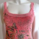 Y2K Fang Stretch Boho Fairy Butterfly Tank Top - Size S