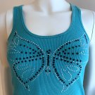 Y2K Bongo Stretch Boho Fairy Butterfly Stretch Tank Top - Size M/M