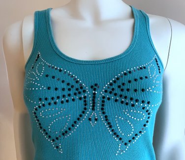 Y2K Bongo Stretch Boho Fairy Butterfly Stretch Tank Top - Size M/M