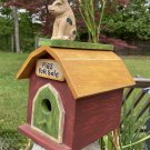 Vtg Hand-Painted Wood Barn Bird House with Pig on Roof - Philippines