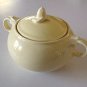 Vintage Taylor Smith and Taylor LuRay Pastels Yellow Sugar Bowl w/ Repaired Lid