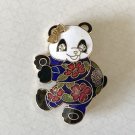 Vintage Cloisonne Enamel Panda Bear Brooch
