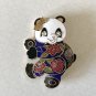 Vintage Cloisonne Enamel Panda Bear Brooch