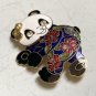Vintage Cloisonne Enamel Panda Bear Brooch
