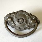 Antique Beaded Stamped Brass Drawer Pull - Center Post Mount. Antique Beaded Stamped Brass Drawer Pull - Center Post Mount.