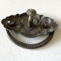 Antique Beaded Stamped Brass Drawer Pull - Center Post Mount.