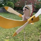 Vtg Hand-Painted Native American Paddling Canoe Whirligig Vtg Hand-Painted Native American Paddling Canoe Whirligig