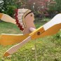 Vtg Hand-Painted Native American Paddling Canoe Whirligig