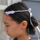 Lavender Satin Ribbon Rose Head Wreath - Adjustable