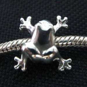 Frog bead sterling silver