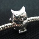 Owl bead sterling silver