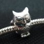 Owl bead sterling silver