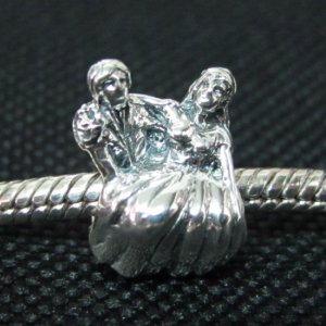 Bride & Groom bead sterling silver