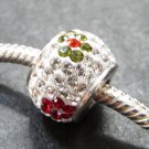 Multi Flower Crystal Swarovski bead sterling silver
