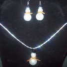 Snowman necklace and earrings