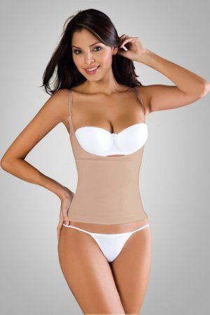 Topless Control Blouse, Thermal Reducer, Latex, Beige, Medium