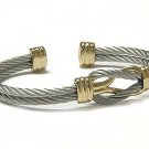 Beautiful Braided Knot Cable 2 Tone Flex Cuff Bracelet - FREE SHIPPING
