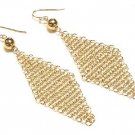 Gorgeous Goldtone Triangular Mesh Earrings - FREE SHIPPING