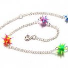 Gorgeous Sterling Silver Retro Thorny Ball Anklet With 10" Extender - FREE SHIPPING