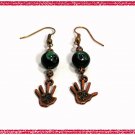JUDAICA KABBALAH EVIL EYE CHARM EARRINGS RARE HAMSA F