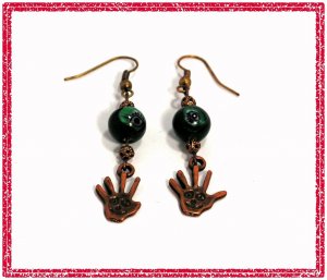 JUDAICA KABBALAH EVIL EYE CHARM EARRINGS RARE HAMSA F